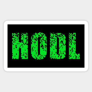 HODL text with green square pixels computer pattern Magnet